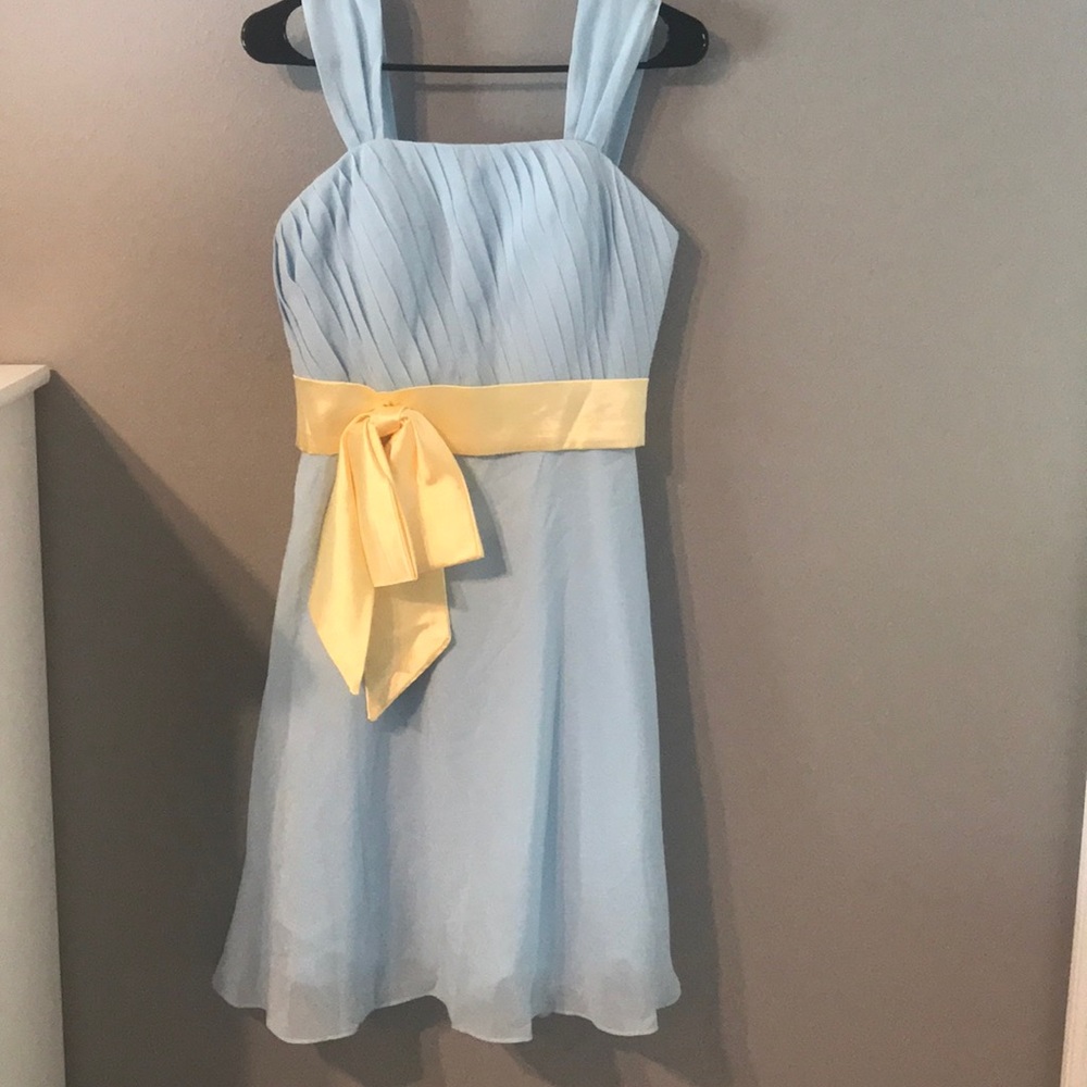 Light blue and yellow dress